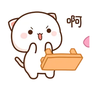 😡 啊 Katze, niedlich, Pfirsich, animiert telegram sticker