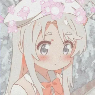 💖 Anime, Mignon, Fille, Kawaii, Dessin animé, Rose, Art numérique telegram sticker