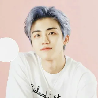 😜 Richard portrait, homme, personne, cheveux bleus, Richard telegram sticker