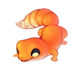 ☺️ Eidechse, Orange, Süß, Tier, Reptil telegram sticker