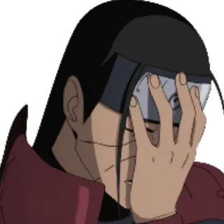 😪 Hashirama Senju Naruto อนิเมะ, นารูโตะ, เอามือก่ายหน้าผาก, ฮาชิรามะ, เซ็นจู, นินจา telegram sticker