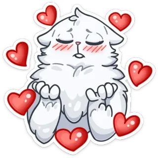❤️ cat, heart, love, cute, animal, kawaii, sticker, fluffy telegram sticker