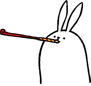 🎉 Festa, Celebrazione, Coniglio, Animale, Carino, Cartone animato, Divertente, Fischietto telegram sticker