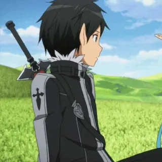 ♟ Kirito Sword Art Online Anime, Espada, Personaje, Fantasía, Videojuego, Acción telegram sticker