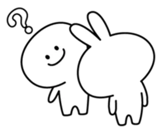 ❓ Frage, Cartoon, Süß, Figuren, Weiß, Schwarz, Strichzeichnung whatsapp sticker