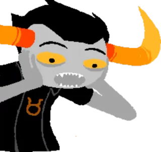 ♉ Tavros Nitram Homestuck Troll, Hörner, Homestuck, Anime, Graue Haut, Orange whatsapp sticker