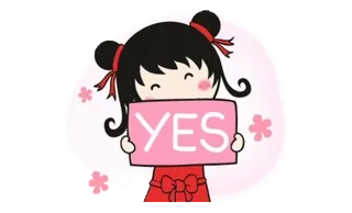 👍 YES chica, sí, rosa, afirmativo, lindo telegram sticker