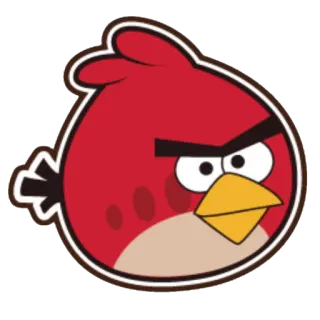 😐 Red Angry Birds angry birds, красный, птица, мультфильм, игра, стикер telegram sticker