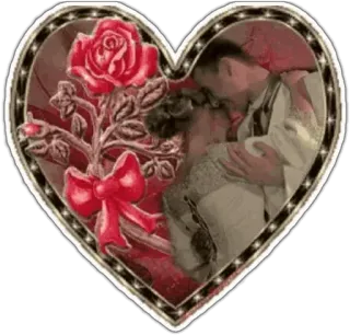 🖤 coeur, rose, amour, romantique, couple, mariage telegram sticker