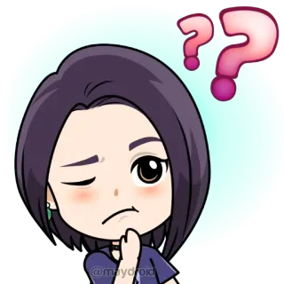 🤔 @maydroid question, thinking, confused, cartoon, doubt, puzzled telegram sticker