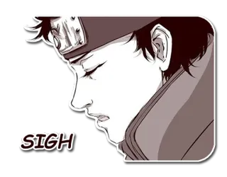 😩 SIGH suspiro, anime, manga, emoción, triste, frustración whatsapp sticker