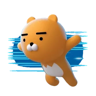 💬 Ryan ryan, kakao friends, ตัวการ์ตูน, น่ารัก, สติกเกอร์ telegram sticker