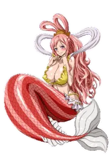 😍 Shirahoshi One Piece sereia, princesa, anime, cabelo rosa whatsapp sticker