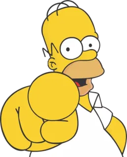 😊 Homer Simpson The Simpsons homer, simpsons, cartoon, pointing, funny whatsapp sticker