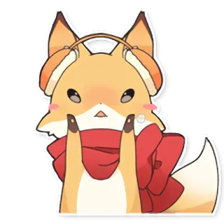🤗 fuchs, anime, kawaii, süß, cartoon, aufkleber whatsapp sticker