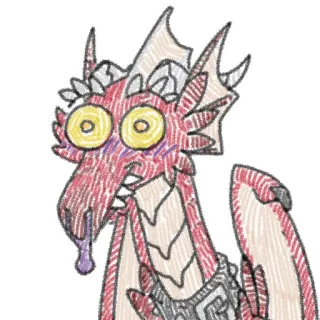 😦 naga, fantasi, makhluk, kartun, monster, mitos, gambar telegram sticker