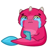 😭 monstro, fofo, chorando, triste, desenho animado, emoção, adesivo whatsapp sticker