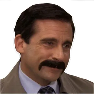 🧔 Michael Scott The Office Michael Scott, The Office, bigote, comedia, serie de TV telegram sticker
