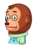 😨 monkey, cartoon, animal telegram sticker