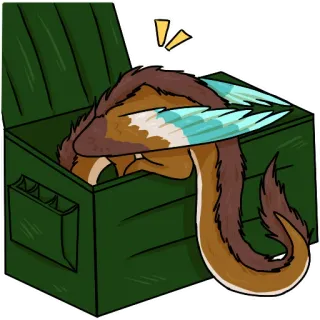 🛢 naga, kotak, binatang, fantasi, lucu telegram sticker