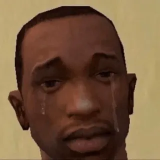 😭 CJ Grand Theft Auto: San Andreas traurig, weinend, Videospiel, Charakter, GTA, San Andreas telegram sticker