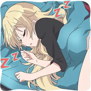 💤 ZZZ anime, durmiendo, cansado, zz, lindo, manta, almohada telegram sticker