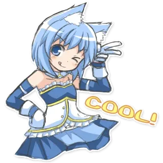 👍 COOL! Anime, Manga, Słodkie, Dziewczyna, Kreskówka, Fajne, Naklejka telegram sticker