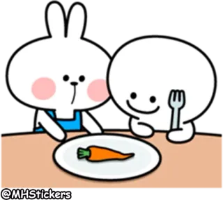 😕 @MHStickers การ์ตูน, กระต่าย, กระต่าย, แครอท, น่ารัก, อาหาร, อนิเมชั่น telegram sticker