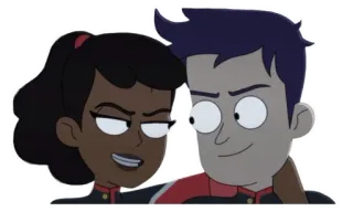 ❤️ Star Trek: Lower Decks star trek, lower decks, animado, desenho animado, casal telegram sticker
