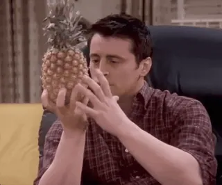 😍 Joey Tribbiani Friends ананас, Джоуи, Друзья, сериал, ситком, 90-е whatsapp sticker