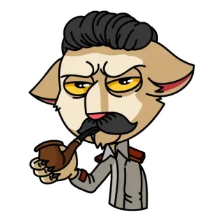 🚬 cat, pipe, mustache, serious, smoking telegram sticker