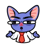 🤩 蝙蝠, 卡通, 领带, 办公室, 困惑, 问题, 表情 telegram sticker