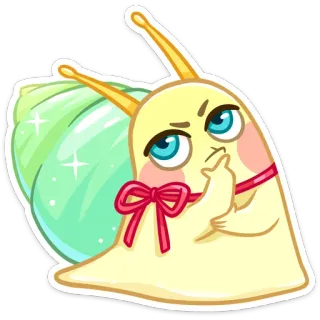🤔 siput, imut, kartun, hewan, kawaii whatsapp sticker