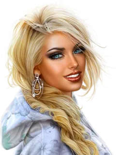 😁 mujer, rubia, retrato, arte digital, belleza, moda telegram sticker