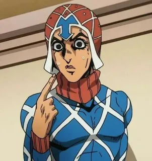 😳 Guido Mista JoJo's Bizarre Adventure Anime, Manga, Jojo, Guidomista, Personage, Grappig, Zweten, Anime personage telegram sticker
