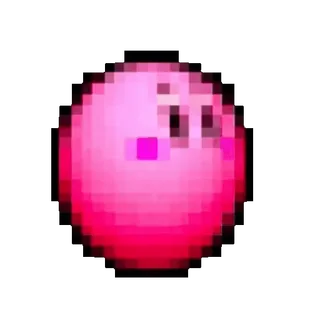 🌟 Kirby Kirby, video game, pink, Nintendo, character, pixel art telegram sticker