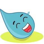 😂 Мультик, Капля, Вода, Милый, Эмодзи, Счастливый, Каваий telegram sticker