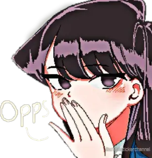😅 Komi Shouko Komi Can't Communicate Opps Anime, Meisje, Komi Can't Communicate, Komi Shouko, Schattig whatsapp sticker