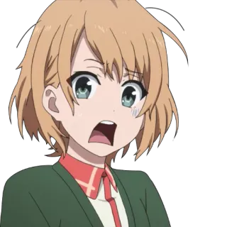 😰 Anime, Fille, Choquée, Inquiète, Expression, Autocollant telegram sticker
