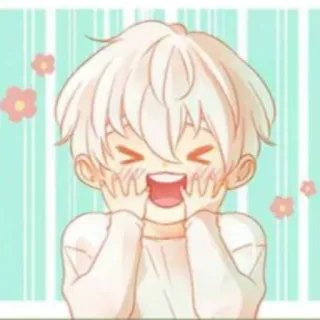 🌧 Anime, Lindo, Feliz, Dibujos animados, Chico, Kawaii telegram sticker