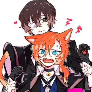 🖤 Dazai Osamu Bungo Stray Dogs anime, manga, sticker, bungo stray dogs, dazai, chuuya telegram sticker
