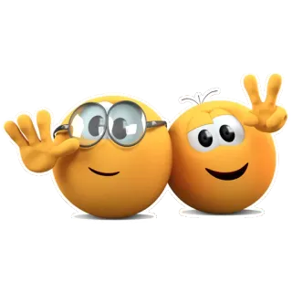 👬 อีโมจิ, สีเหลือง, สันติภาพ, มิตรภาพ telegram sticker