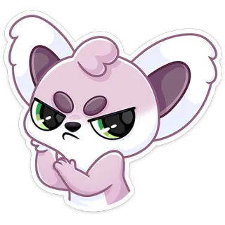 😒 동물, 만화, 스티커, 귀여운, 표정, 화난, 카와이 telegram sticker