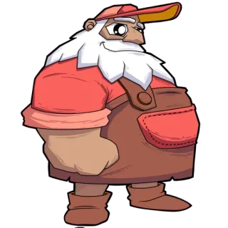 1️⃣ Cartoon, Figur, Latzhose, Illustration, Mütze telegram sticker