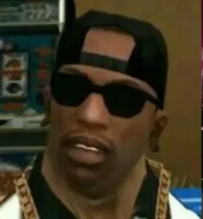 😎 Carl Johnson Grand Theft Auto: San Andreas Карл Джонсон, CJ, Grand Theft Auto, GTA, San Andreas, Персонаж Видеоигры telegram sticker