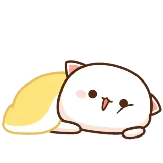 💗 Katze, Pfirsich, süß, kawaii, Tier, schläfrig telegram sticker
