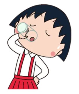 🍹 Maruko Chibi Maruko-chan Anime, Dessin animé, Chibi Maruko-Chan, Maruko, Fille, Mignon telegram sticker