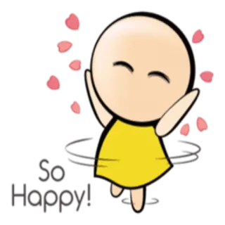 ❤ So Happy! 행복한, 즐거운, 축하, 만화, 쾌활한, 귀여운 telegram sticker