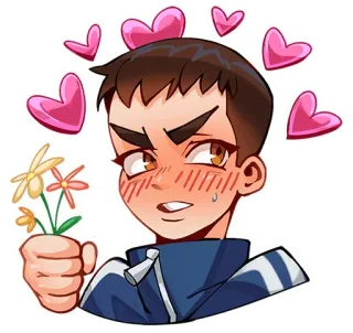 🥰 Anime, Hati, Bunga, Kartun, Anak laki-laki, Lucu whatsapp sticker