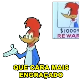 😂 Woody Woodpecker QUE CARA MAIS ENGRACADO cartoon, woody woodpecker, funny, bird, joke telegram sticker
